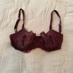 Victoria's Secret Lace Underwire Bra - Deep Burgundy